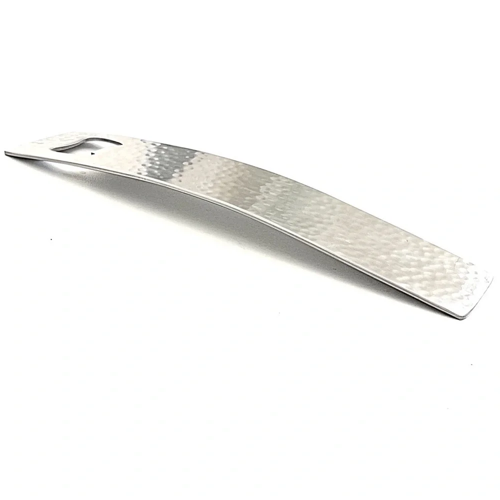 Bottle Opener! Hammered Silver Modern Design!